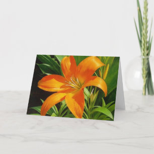 Blume Orange Tropical Lique Art Card Karte