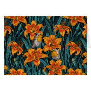 Blume, orange und blau