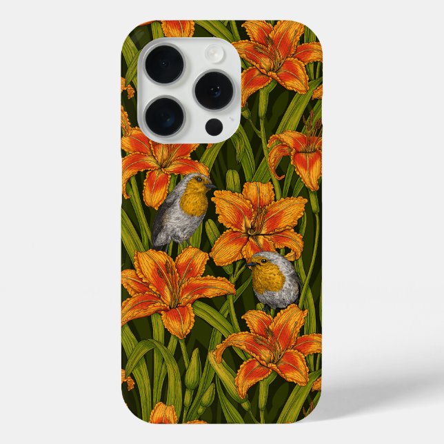 Blume, orange und dunkelgrün Case-Mate iPhone hülle (Rückseite)