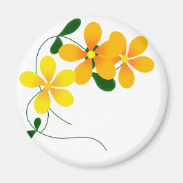Blume Orange und Gelb Magnet