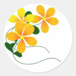 Blume Orange und Gelb Runder Aufkleber
