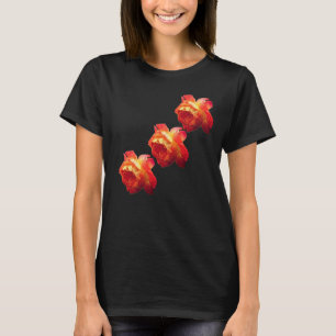 Blume Orange und Gelb T-Shirt