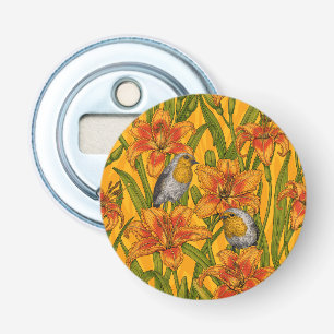 Blume, orange und grün flaschenöffner