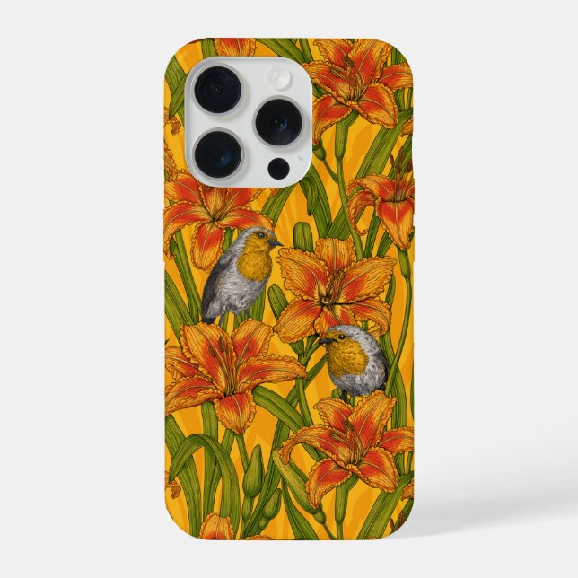 Blume, orange und grün iPhone hülle (Rückseite)