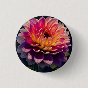 Blume Orange und Pink Dahlia Button