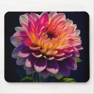 Blume Orange und Pink Dahlia Mousepad