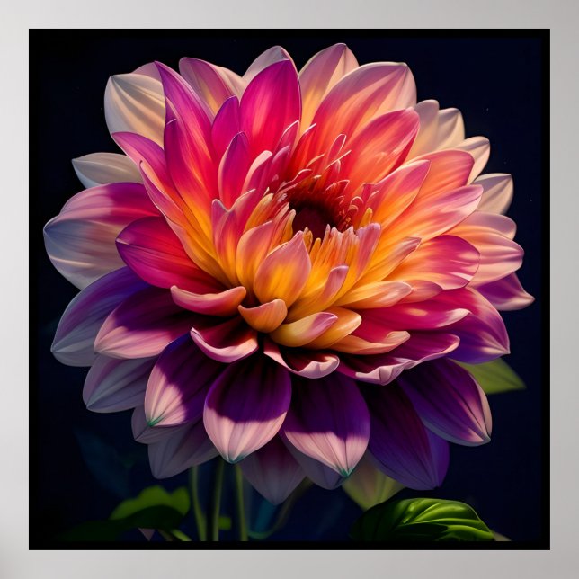 Blume Orange und Pink Dahlia Poster (Vorne)