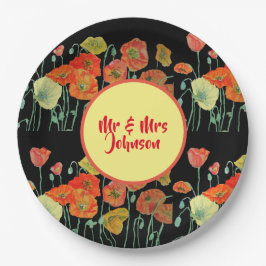 Blume Orange Yellow Poppy Poppies Hochzeit  Pappteller