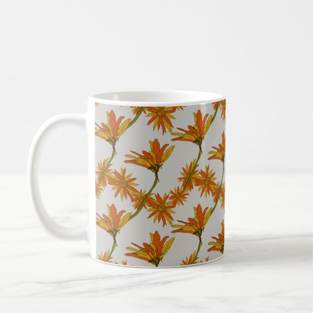 Blume Orangengelbe Poren Herbst Kaffeetasse (Links)