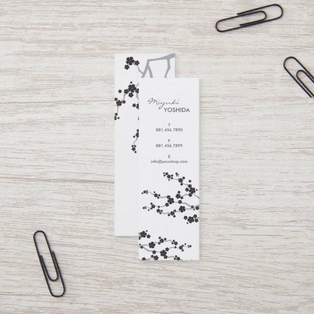 Blume Orientalischer Zen Mini Visitenkarte (Vorderseite/Rückseite Beispiel)