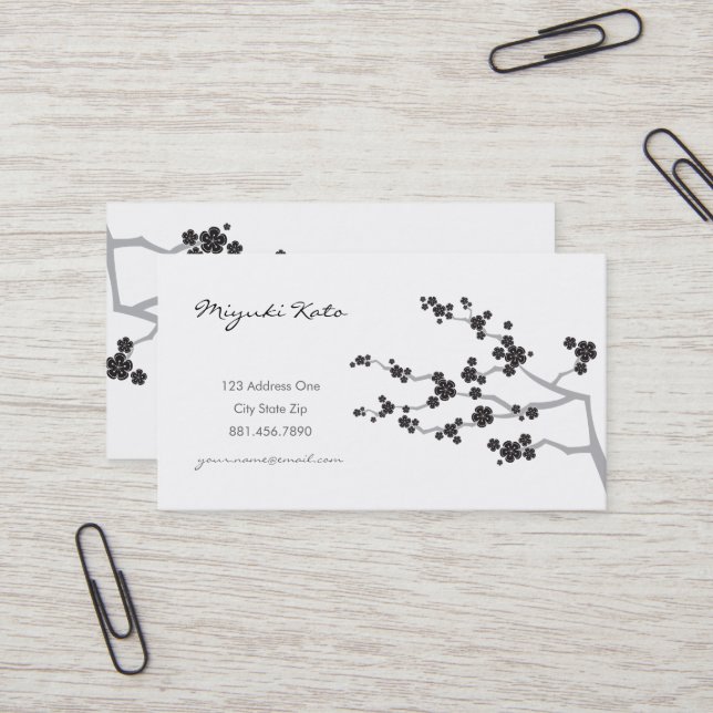 Blume Orientalischer Zen Visitenkarte (Vorderseite/Rückseite Beispiel)