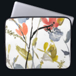 Blume Overlay - Aquarell-Blume und -Stiele Laptopschutzhülle<br><div class="desc">Blume Overlay II von Jennifer Goldberger. Blume und Stiele in einem Aquarellstil.</div>