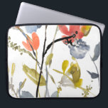 Blume Overlay - Aquarell-Blume und -Stiele Laptopschutzhülle<br><div class="desc">Blume Overlay II von Jennifer Goldberger. Blume und Stiele in einem Aquarellstil.</div>