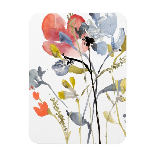Blume Overlay - Aquarellfarben-Pastell-Blume Magnet (Vertikal)