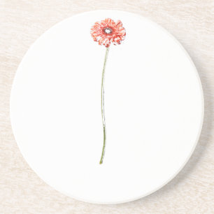 Blume Pale Red Gerbera Getränkeuntersetzer