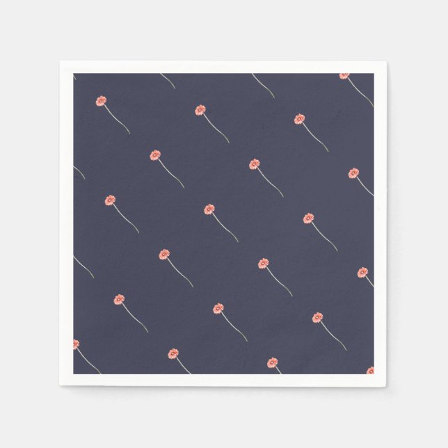 Blume Pale Red Gerbera Serviette (Vorderseite)