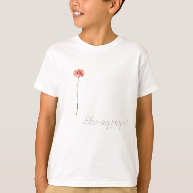 Blume Pale Red Gerbera T-Shirt (Vorderseite)