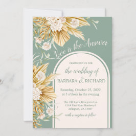 Blume Pampas Grass Boho Wedding Einladung