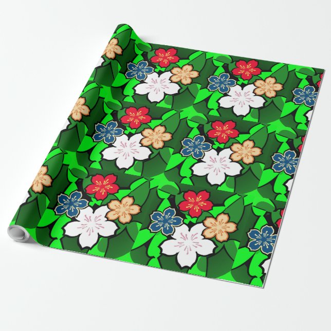 Blume-Papier Geschenkpapier (Ungerollt)
