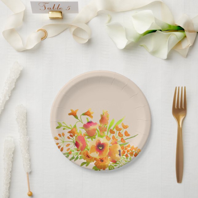 Blume Pappteller (Hochzeit)