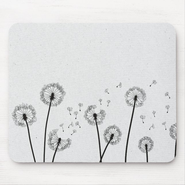 Blume Pappus Spores Grau Mousepad (Vorne)