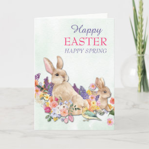 Blume Parade mit OsterBunnies Card Karte