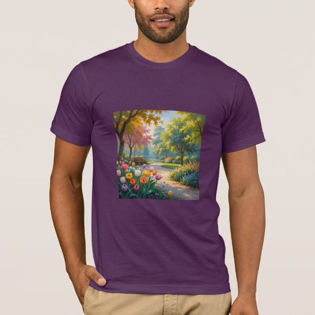 Blume Parkmalerei T-Shirt (Vorderseite)