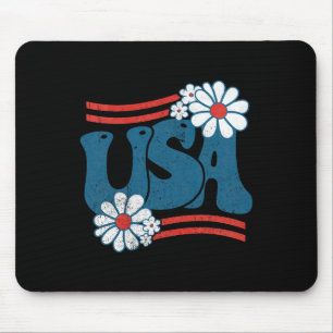 Blume Patriotic 4. Juli Groovy American F Mousepad