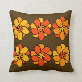 Blume Pattern Cushion im Stil der 1960er Jahre Kissen