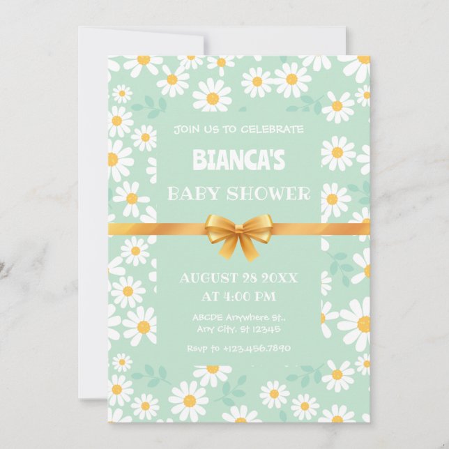 BLUME PATTERN Kinderdusche Einladung (Vorderseite)