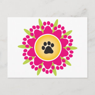 Blume Paw Prints Postkarte
