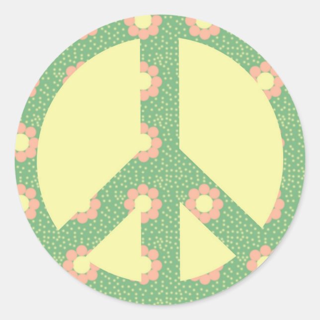 Blume Peace Sign Sticker (Vorderseite)