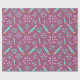 Blume Pencil School: Nahtloses Wrapping Paper Geschenkpapier