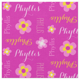 Blume personalisierter Name rosa typografische Gew Stoff