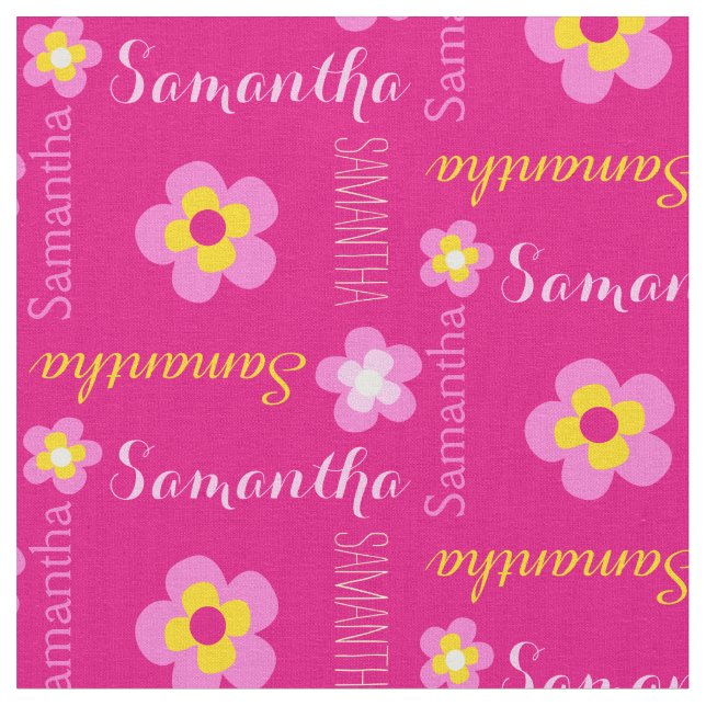 Blume personalisierter Name typografische Gewebe Stoff (Nahaufnahme)