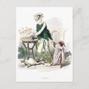 Blume personifiziert postkarte