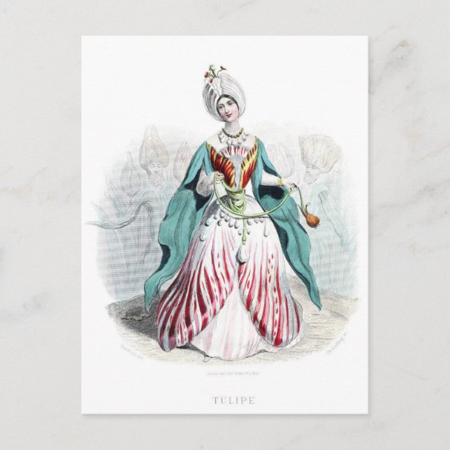 Blume personifiziert postkarte (Vorderseite)