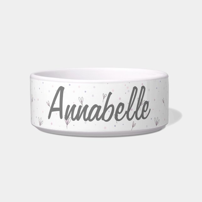 Blume Pet Bowl Personalisierter Name Napf (Vorderseite)