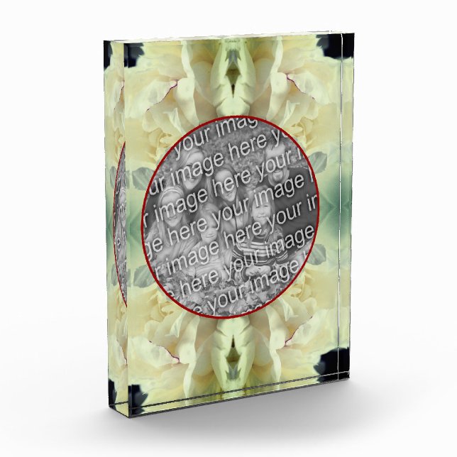 Blume-Petalen aus weißem Peony kreieren Ihre eigen Fotoblock (Links)