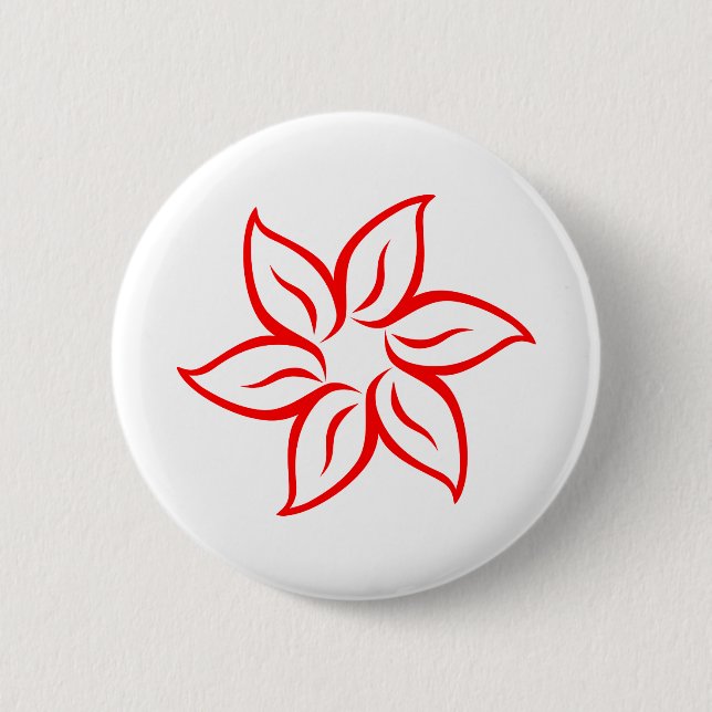 Blume Petals Red Floral Blossom Schöne Pflanze Button (Vorderseite)