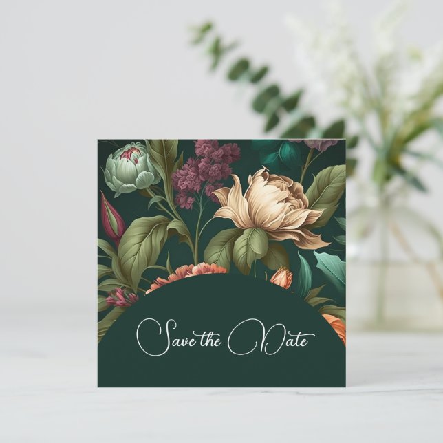 Blume Petals Save the Date (Stehend Vorderseite)