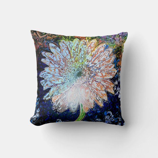 Blume "peter max art style" Kopfkissen Kissen (Vorderseite)