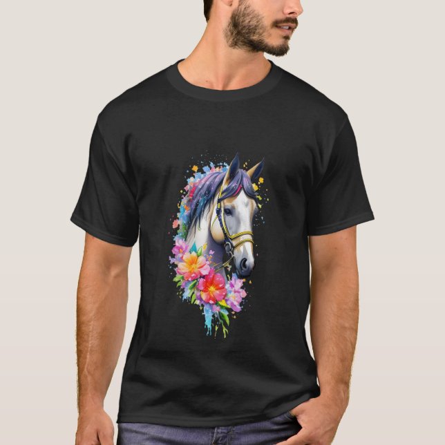 Blume Pferdeschwölfe Naturpferde Liebhaber von Fra T-Shirt (Vorderseite)