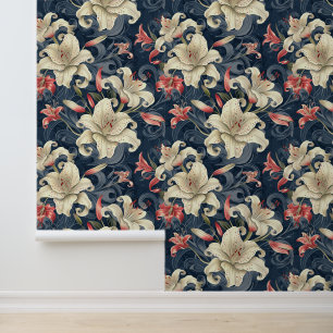 Blume Pfirsich & Creme Tapete