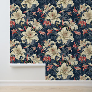 Blume Pfirsich & Creme Tapete