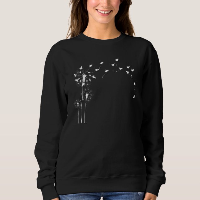 Blume Pflanze Dandelion Cat Sweatshirt (Vorderseite)