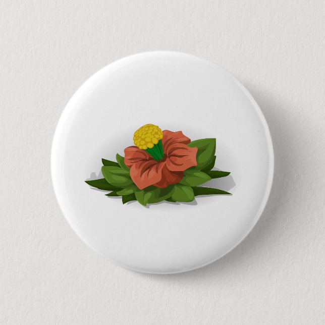 Blume Pflanze Grüner Gelbgrüner Naturfrühling Button (Vorderseite)