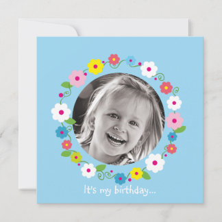 Blume Picture Girl zum Geburtstag Einladung