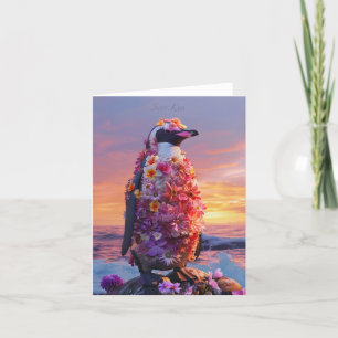 Blume Pinguin Card Dankeskarte