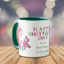 Blume Pink Butterfly Beste Mommy Tasse